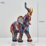 Homeko Elephant Nordic Painted Statue Handcrafted DA cor for Home Office