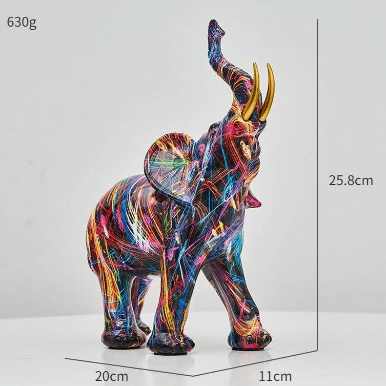 Homeko Elephant Nordic Painted Statue - Handcrafted DÃ©cor for Home & Office -