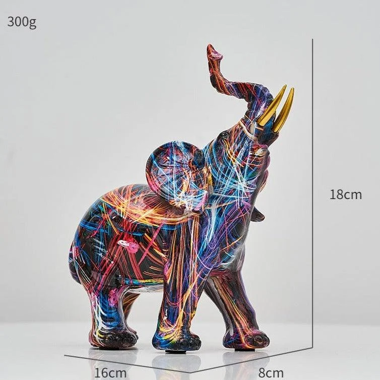 Homeko Elephant Nordic Painted Statue - Handcrafted DÃ©cor for Home & Office -