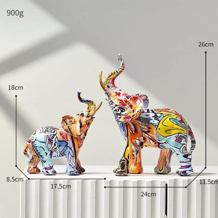 Homeko Elephant Nordic Painted Statue - Handcrafted DÃ©cor for Home & Office -
