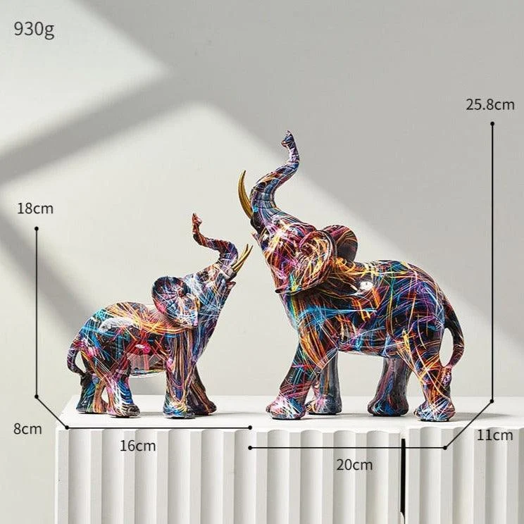 Homeko Elephant Nordic Painted Statue - Handcrafted DÃ©cor for Home & Office -