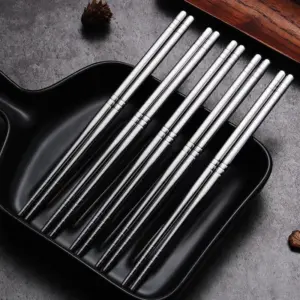 Homeko Fancy Stainless Steel Chopsticks 5 Pairs
