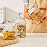 Homeko Farmhouse Airtight Glass Storage Container Jars