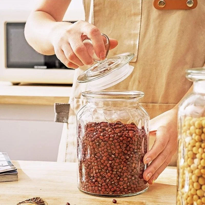 Homeko Farmhouse Airtight Glass Storage Container Jars -