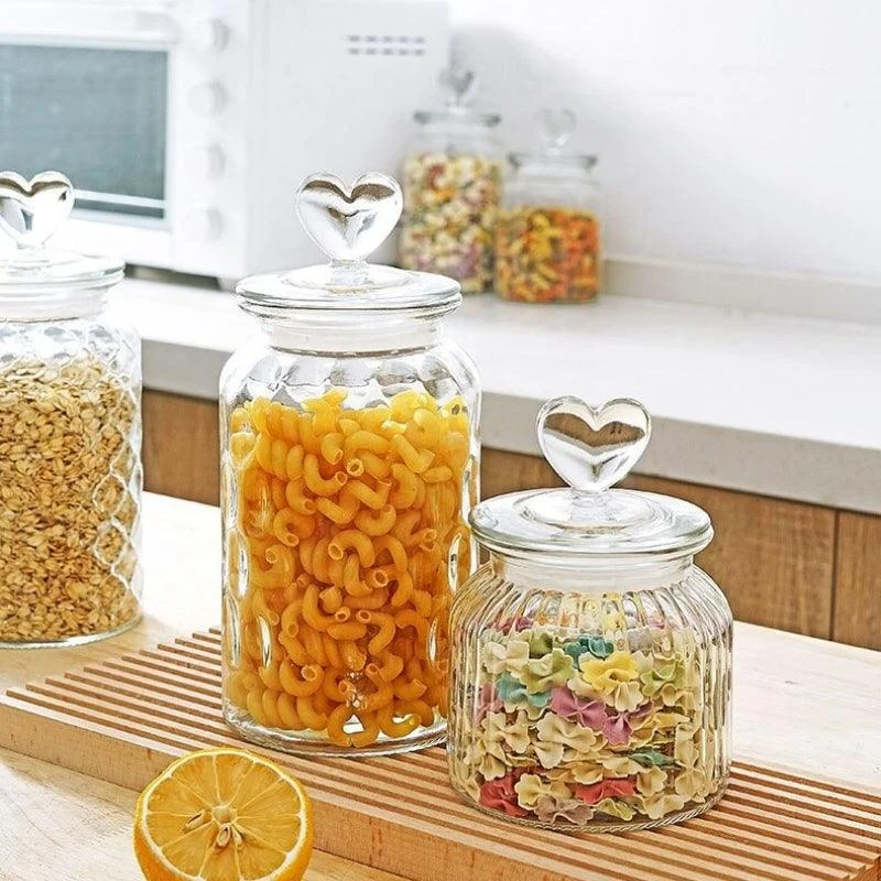 Homeko Farmhouse Airtight Glass Storage Container Jars -