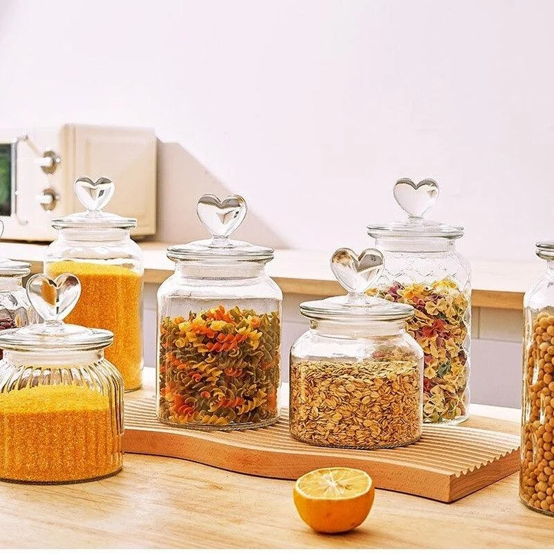 Homeko Farmhouse Airtight Glass Storage Container Jars -