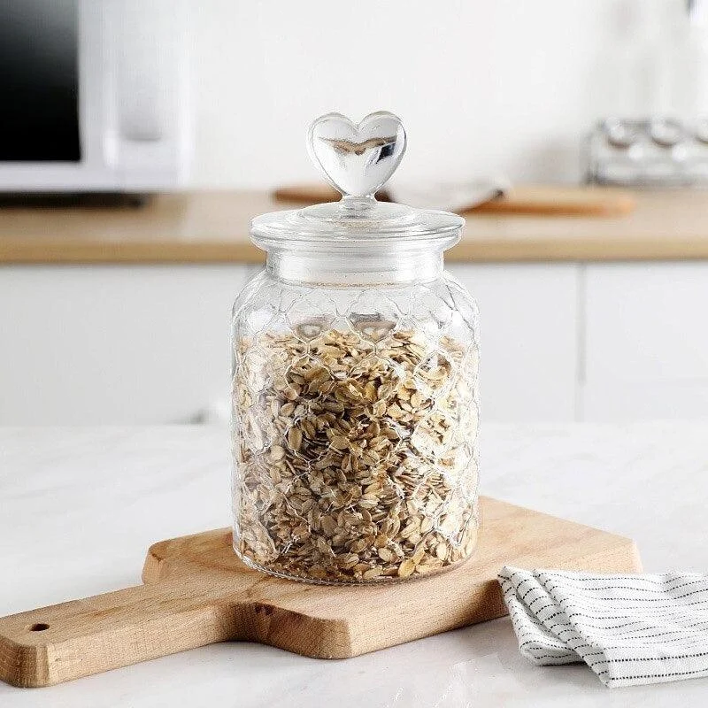 Homeko Farmhouse Airtight Glass Storage Container Jars -