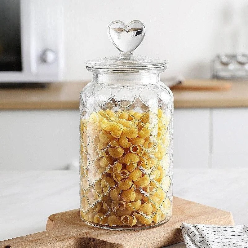 Homeko Farmhouse Airtight Glass Storage Container Jars -