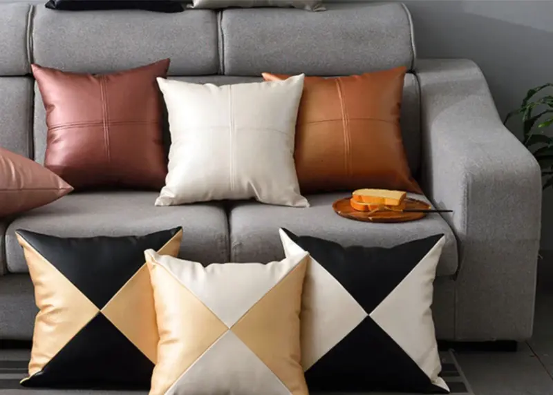 Homeko Faux Leather Pillow Cover
