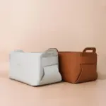 Homeko Faux Leather Storage Baskets