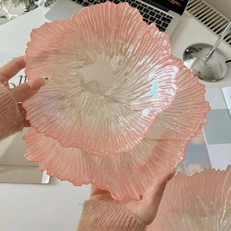 Homeko Floral Shaped Glass Decorative Bowl -