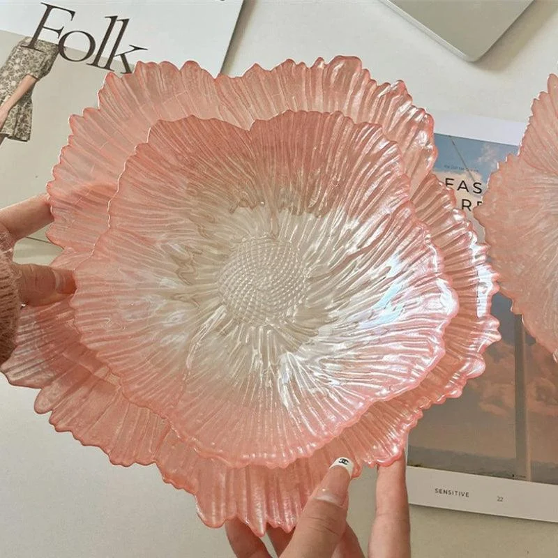 Homeko Floral Shaped Glass Decorative Bowl -