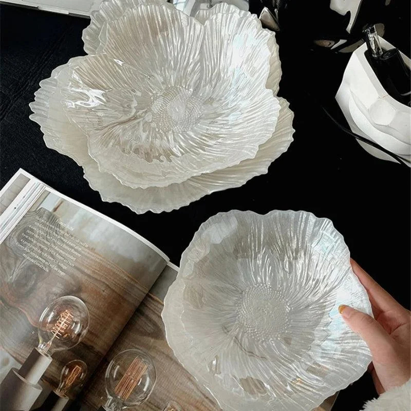 Homeko Floral Shaped Glass Decorative Bowl -