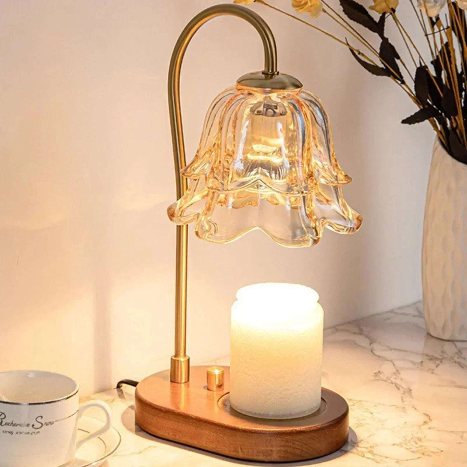 Homeko Flower Candle Warmer Table Lamp -