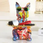 Homeko_French_Bulldog_Graffiti_Painted_Sculpture_Table_Tray_With_Piggy_Bank_-_-4236023 Homeko French Bulldog Graffiti Painted Sculpture Table Tray With Piggy Bank