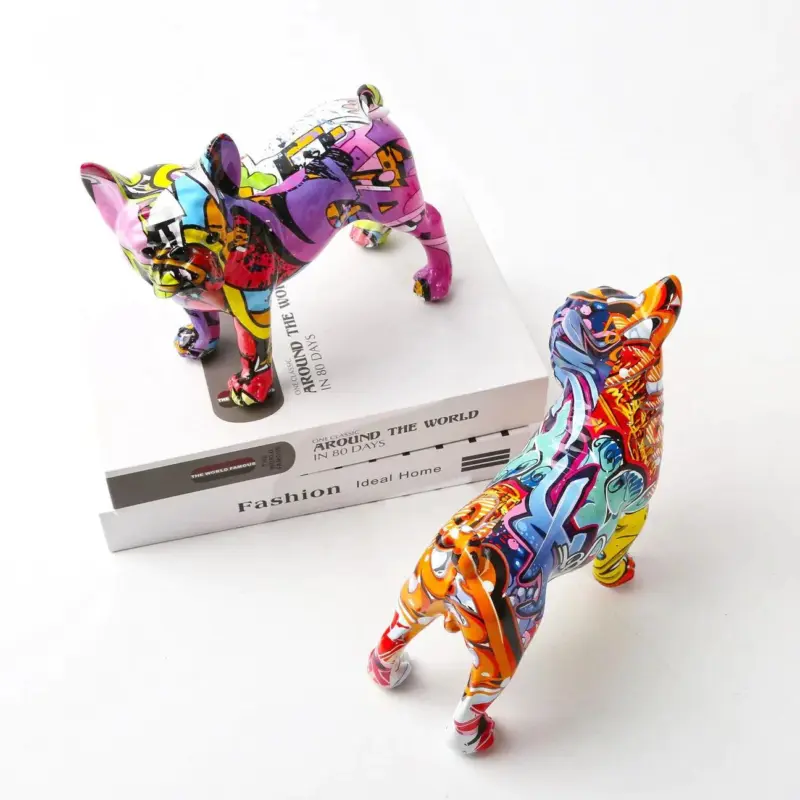 Homeko French Bulldog Graffiti Painted Statue