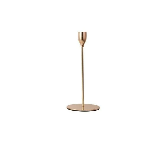 Homeko French Gold Taper Candle Holder Trio Set -