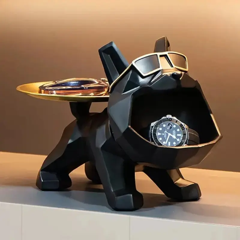 Homeko_Geometric_Bulldog_Storage_Bin_And_Tray_-_-4237015 Homeko Geometric Bulldog Storage Bin And Tray