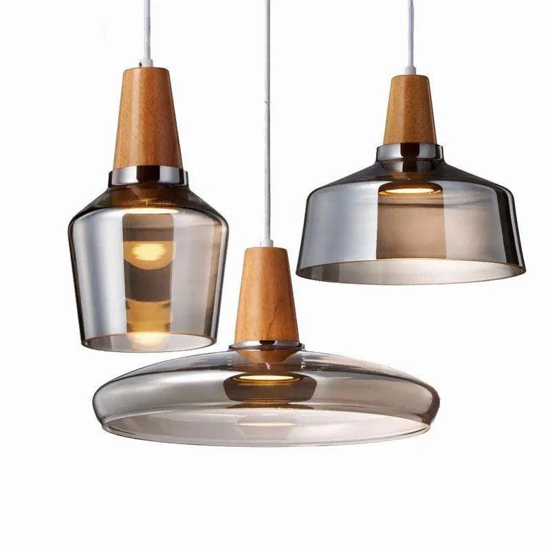 Homeko Glass Coated Wood Pendant Lights -