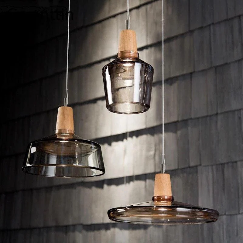 Homeko Glass Coated Wood Pendant Lights -