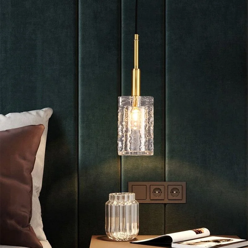 Homeko Glass Crystal Copper Gold Pendant Light -