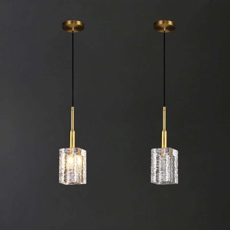 Homeko Glass Crystal Copper Gold Pendant Light -