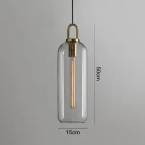 Homeko Glass & Cylindrical Edison Glass Pendant
