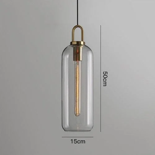 Homeko Glass & Cylindrical Edison Glass Pendant -