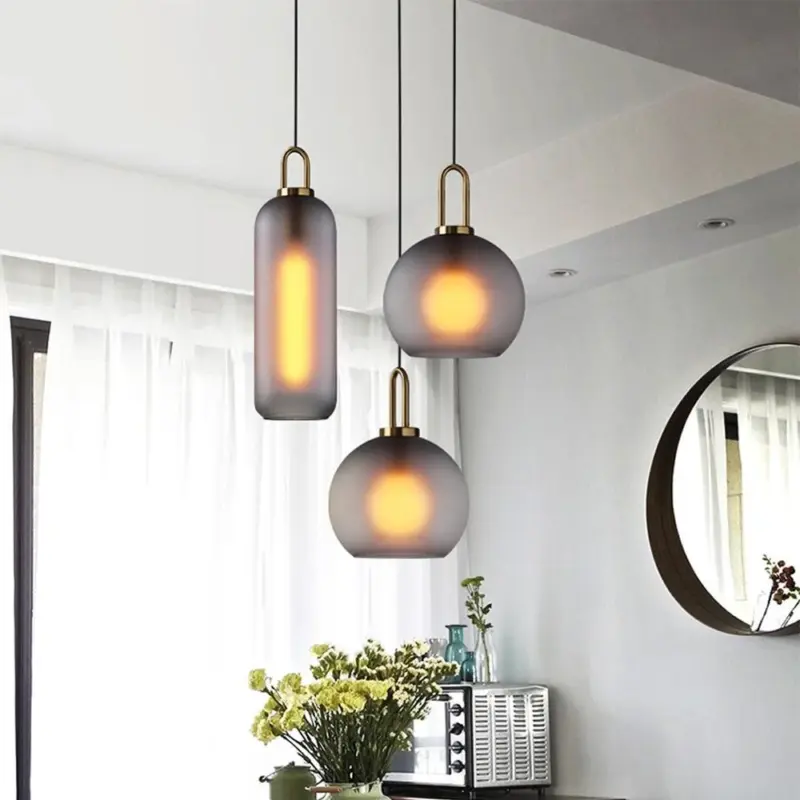 Homeko Glass Cylindrical Edison Glass Pendant
