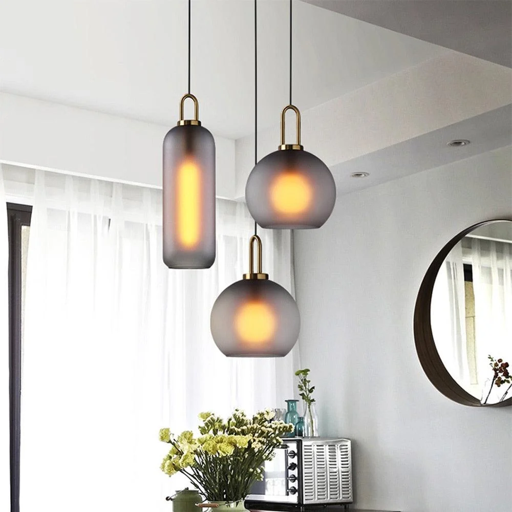 Homeko Glass & Cylindrical Edison Glass Pendant -