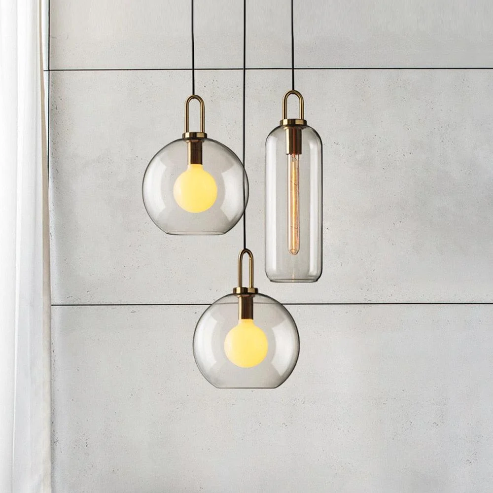 Homeko Glass & Cylindrical Edison Glass Pendant -