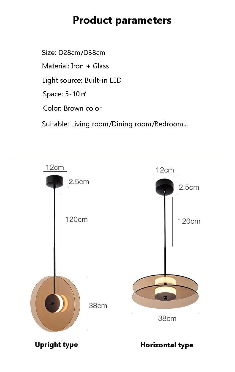 Homeko Glass Disk Pendant Light -