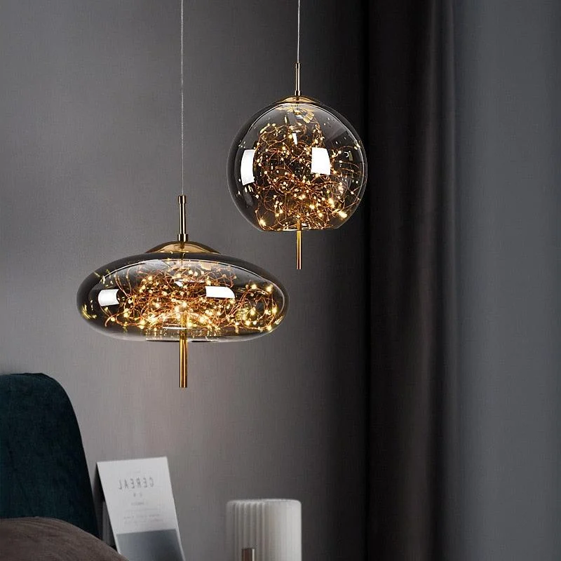 Homeko Glass Globe Sprinkle Pendant Light -