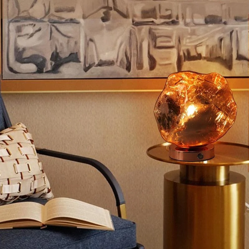 Homeko Glass Rock Table Lamp -