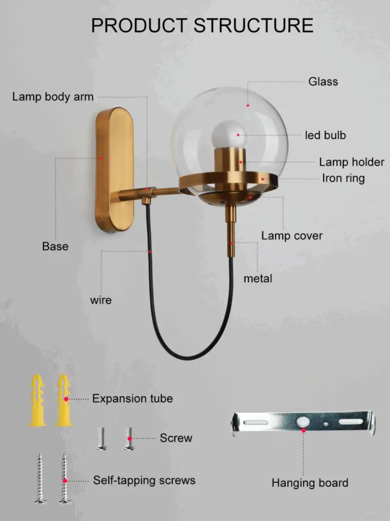 Homeko Glass Sphere LED Wall Lamp