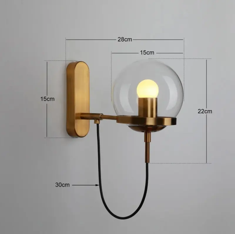 Homeko Glass Sphere LED Wall Lamp