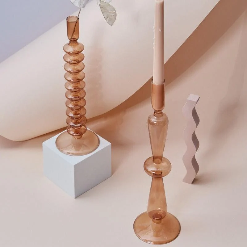 Homeko Glass Taper Candle Holder & Vase Collection -