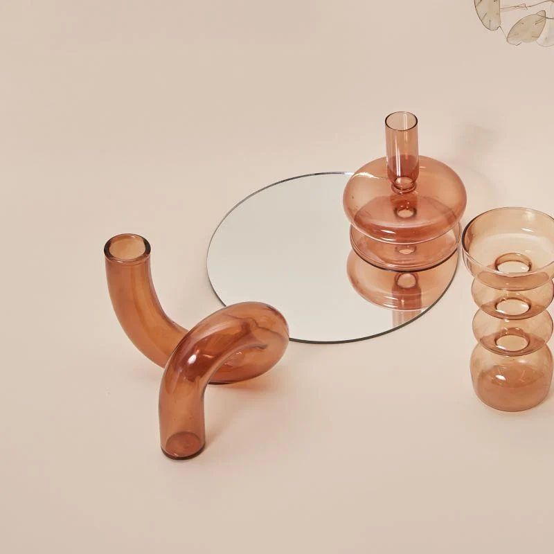 Homeko Glass Taper Candle Holder & Vase Collection -