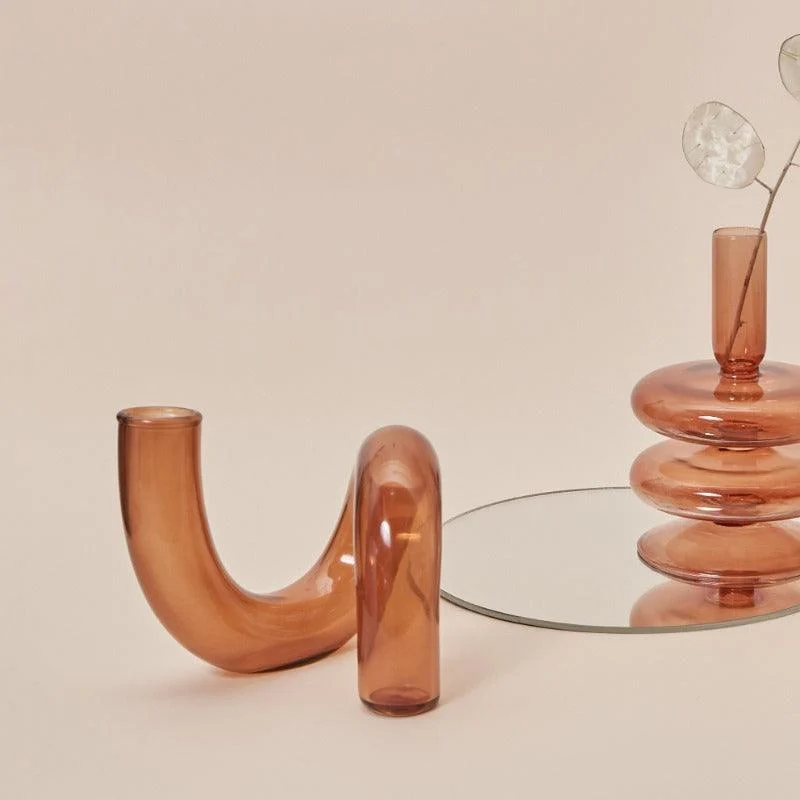 Homeko Glass Taper Candle Holder & Vase Collection -