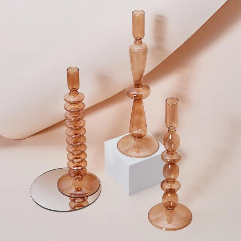 Homeko Glass Taper Candle Holder & Vase Collection -