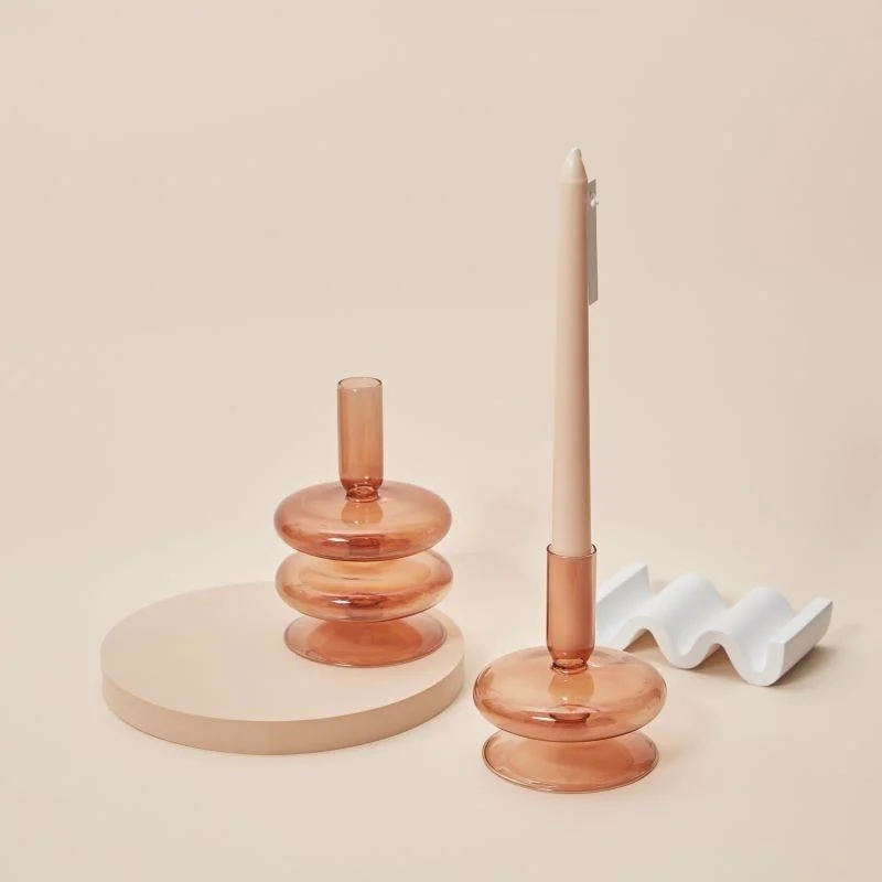 Homeko Glass Taper Candle Holder & Vase Collection -