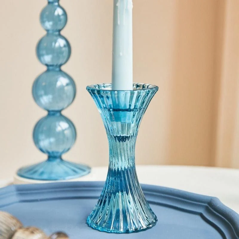 Homeko Glass Taper Candlestick Holders -