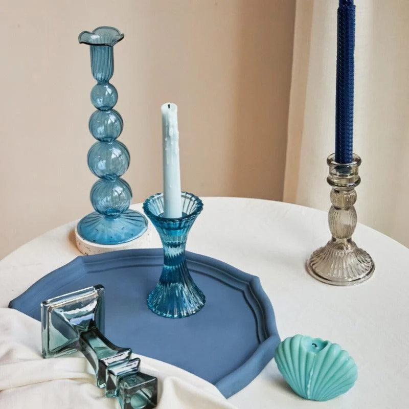 Homeko Glass Taper Candlestick Holders -