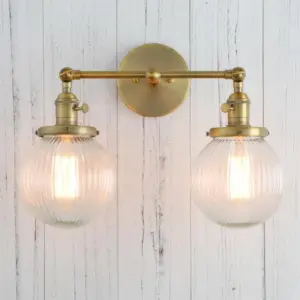 Homeko Glass Two-Bulb Wall Sconce