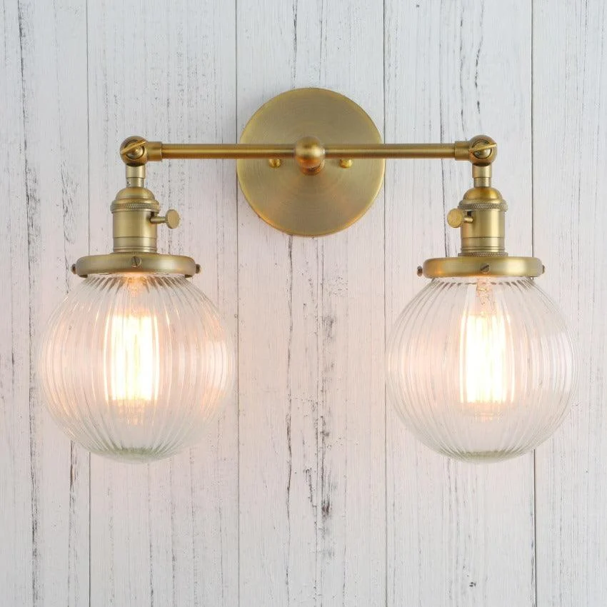 Homeko Glass Two-Bulb Wall Sconce -