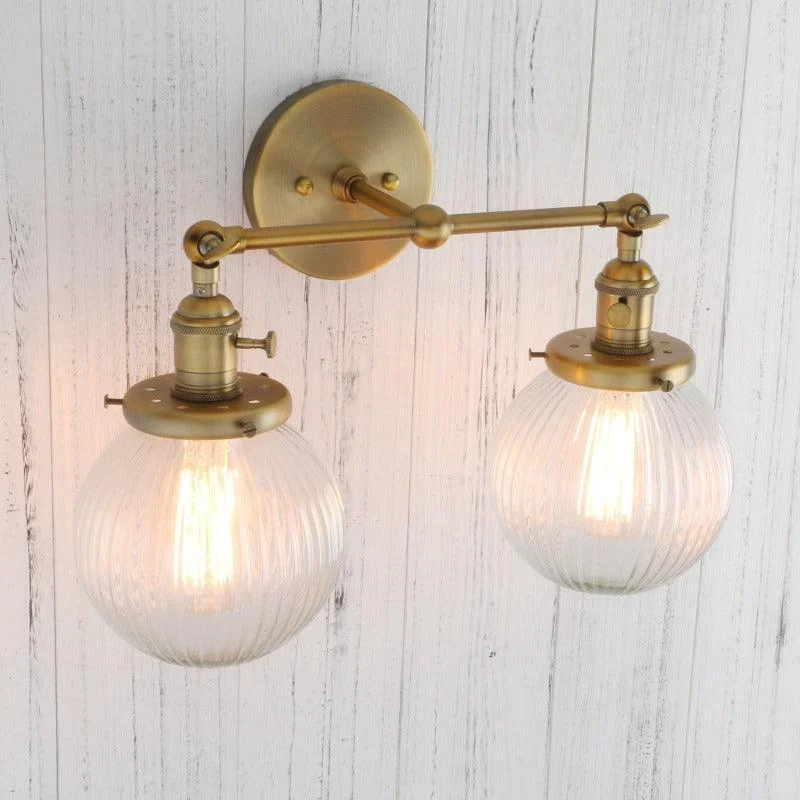 Homeko Glass Two-Bulb Wall Sconce -