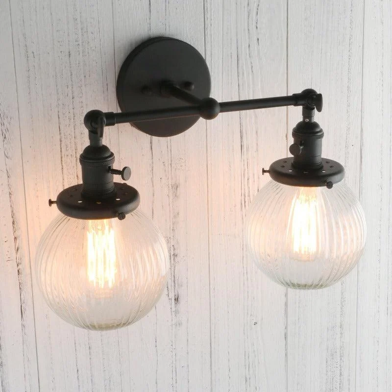 Homeko Glass Two-Bulb Wall Sconce -