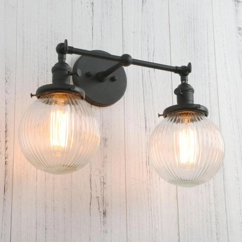 Homeko Glass Two-Bulb Wall Sconce -