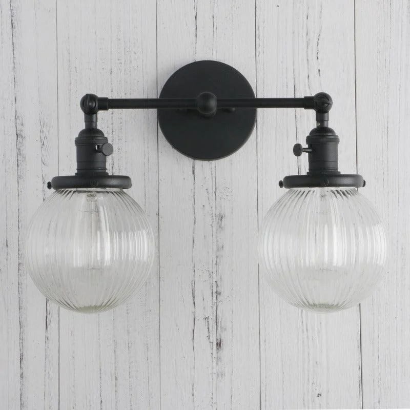 Homeko Glass Two-Bulb Wall Sconce -