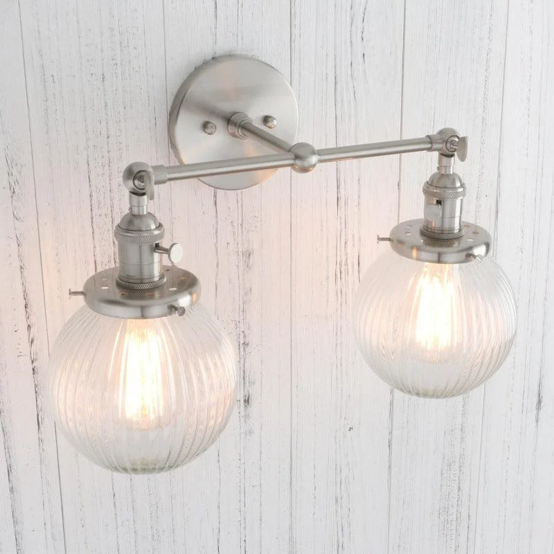 Homeko Glass Two-Bulb Wall Sconce -